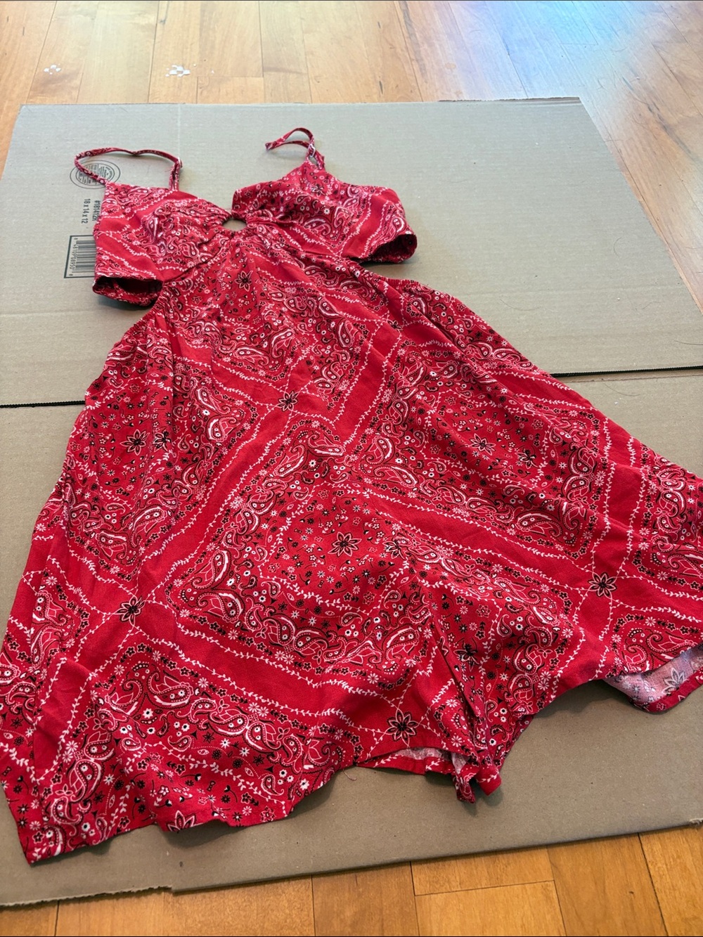 Red Paisley Sundress Romper